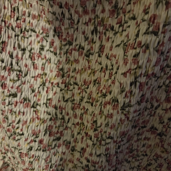 Shein Cottagecore Floral Puff Sleeve Smocked Top - Picture 5 of 6